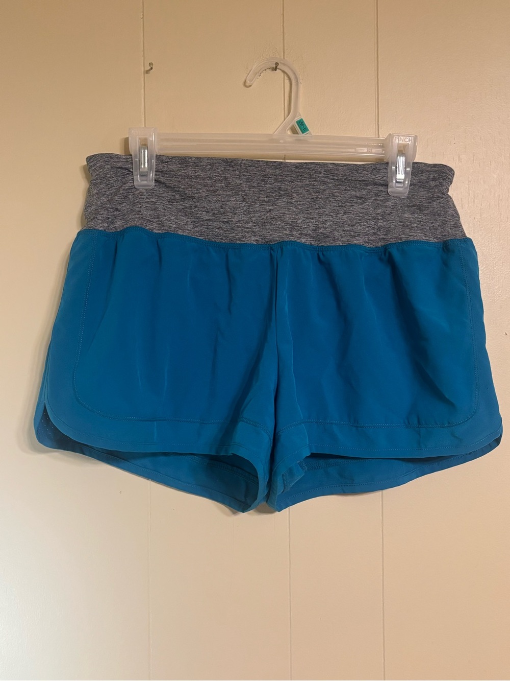Women’s champion Teal Athletic Shorts with Heathered Gray Waistband